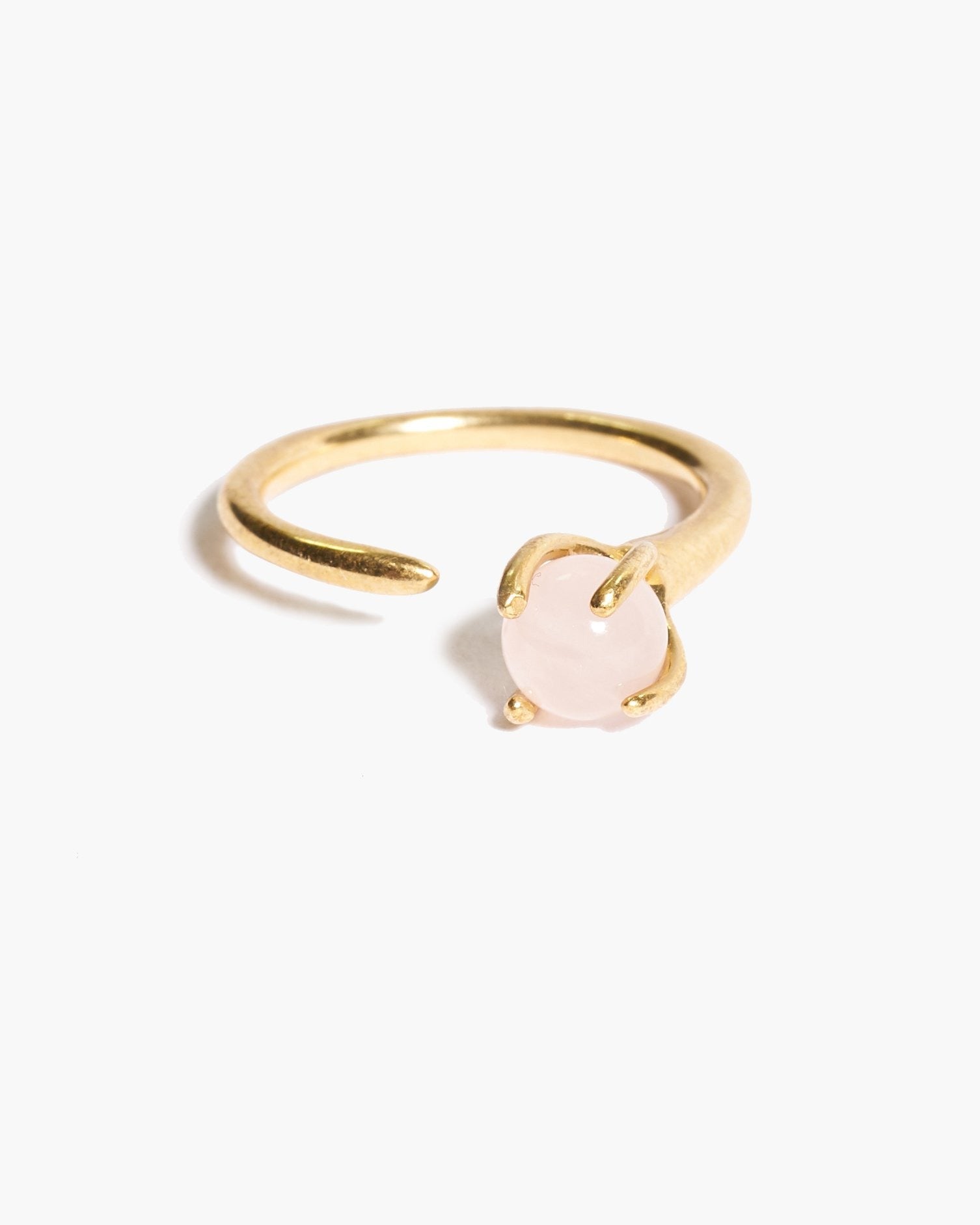 Odette Klint Ring in Brass with Rose Quartz