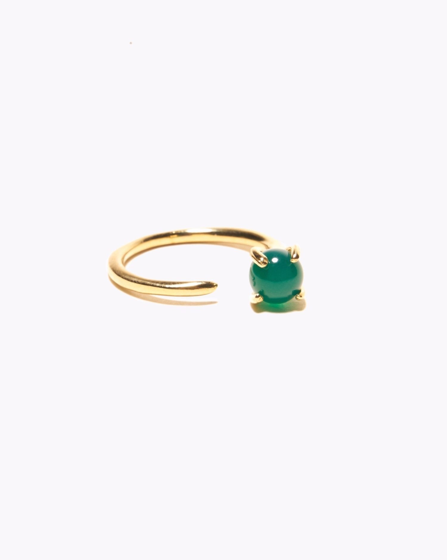 Odette Klint Ring in Brass with Green Onyx