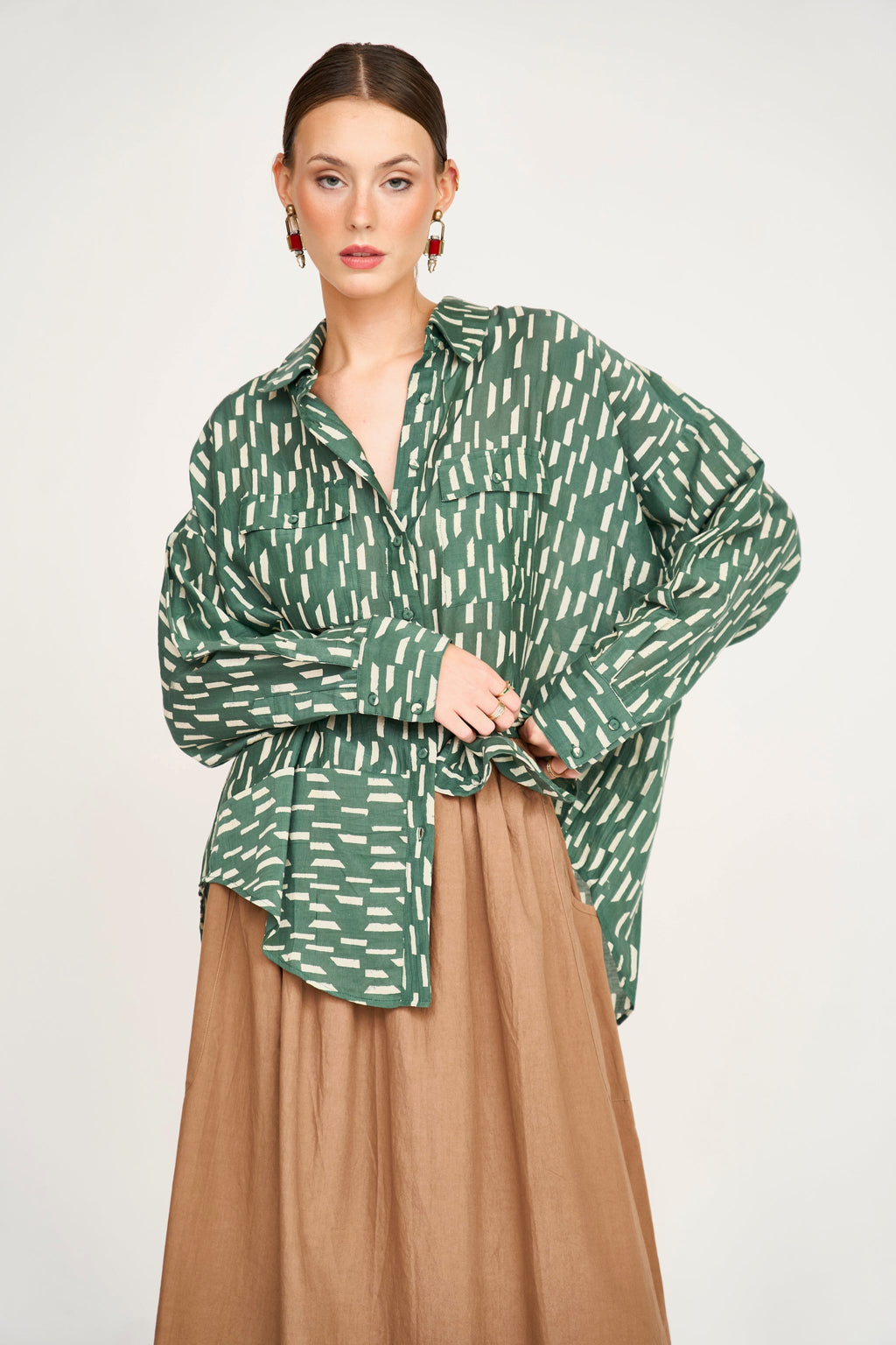 Kyoto Shirt in Verdure Rainfall MIRTH