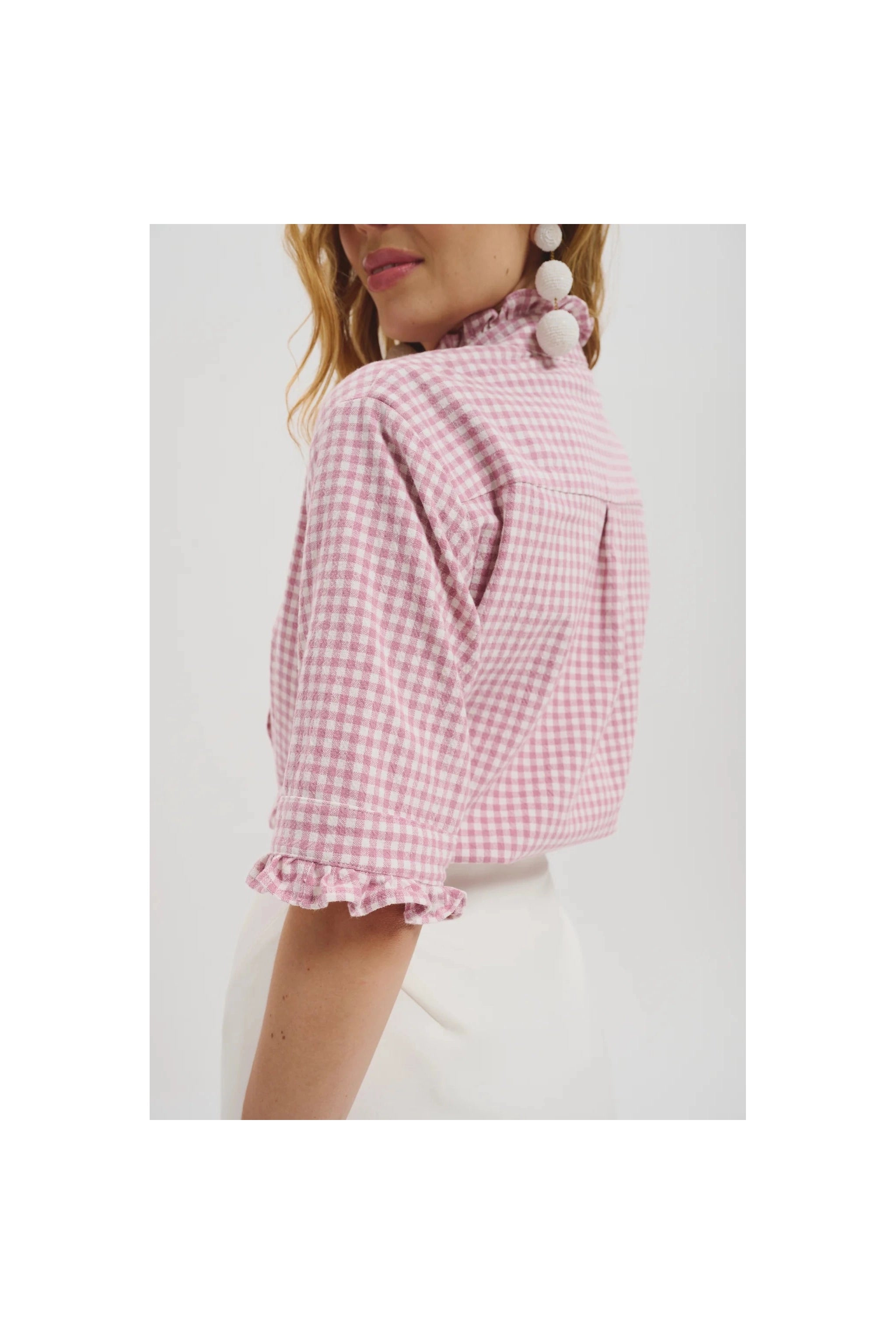 The Albane Blouse in Gingham Leledebaltzac