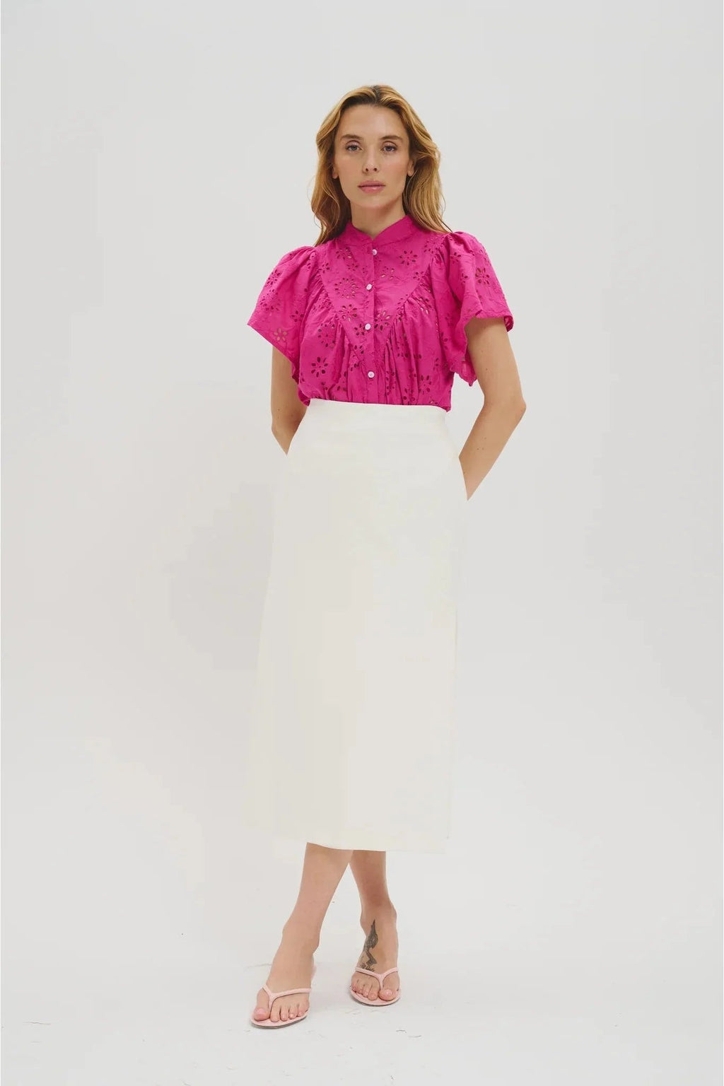 The Steph Blouse in Fuschia Leledebaltzac