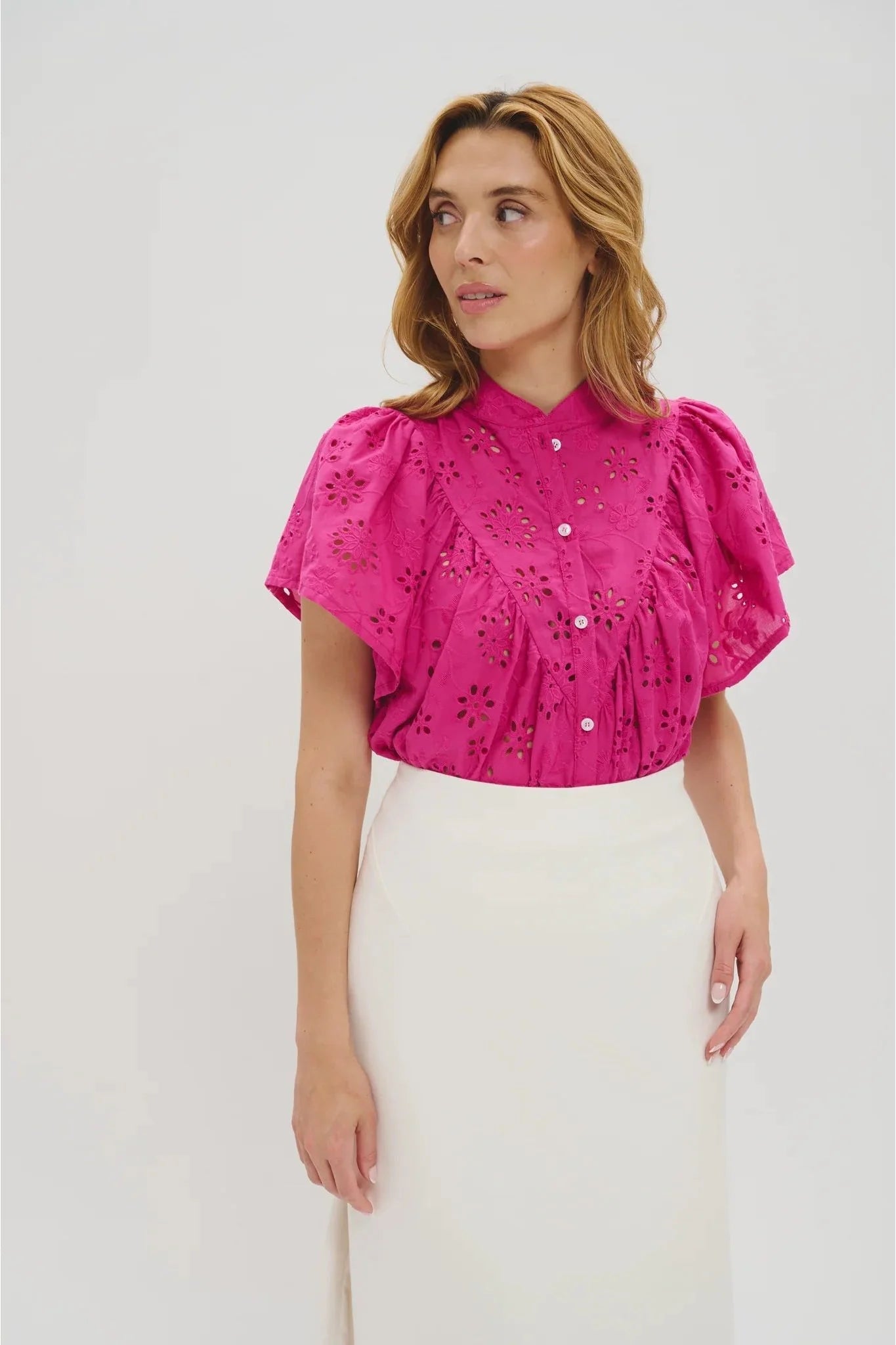 The Steph Blouse in Fuschia Leledebaltzac
