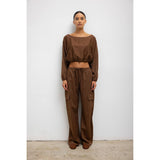 LeSet Yoko Long Sleeve Blouson Top