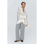 Light Gray Marle Lottie Top Textured Ivory