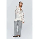 Light Gray Marle Lottie Top Textured Ivory