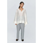 Light Gray Marle Lottie Top Textured Ivory