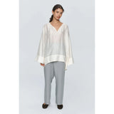 Light Gray Marle Lottie Top Textured Ivory