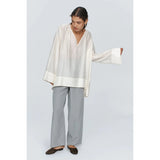 Light Gray Marle Lottie Top Textured Ivory