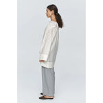 Light Gray Marle Lottie Top Textured Ivory