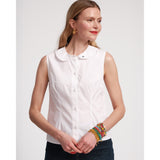 Frances Valentine Louise Collar Cotton Shell White