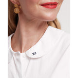 Frances Valentine Louise Collar Cotton Shell White