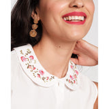 Frances Valentine Louise Floral Embroidered Collar Top