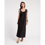 Lavender Frances Valentine Lynda Maxi Dress Solid Poplin Cotton Poplin Black