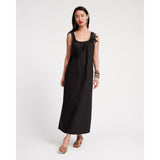 Lavender Frances Valentine Lynda Maxi Dress Solid Poplin Cotton Poplin Black
