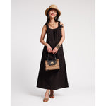 Lavender Frances Valentine Lynda Maxi Dress Solid Poplin Cotton Poplin Black