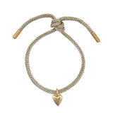 Gold Lurex Bracelet Cord with Two Toned Hart
