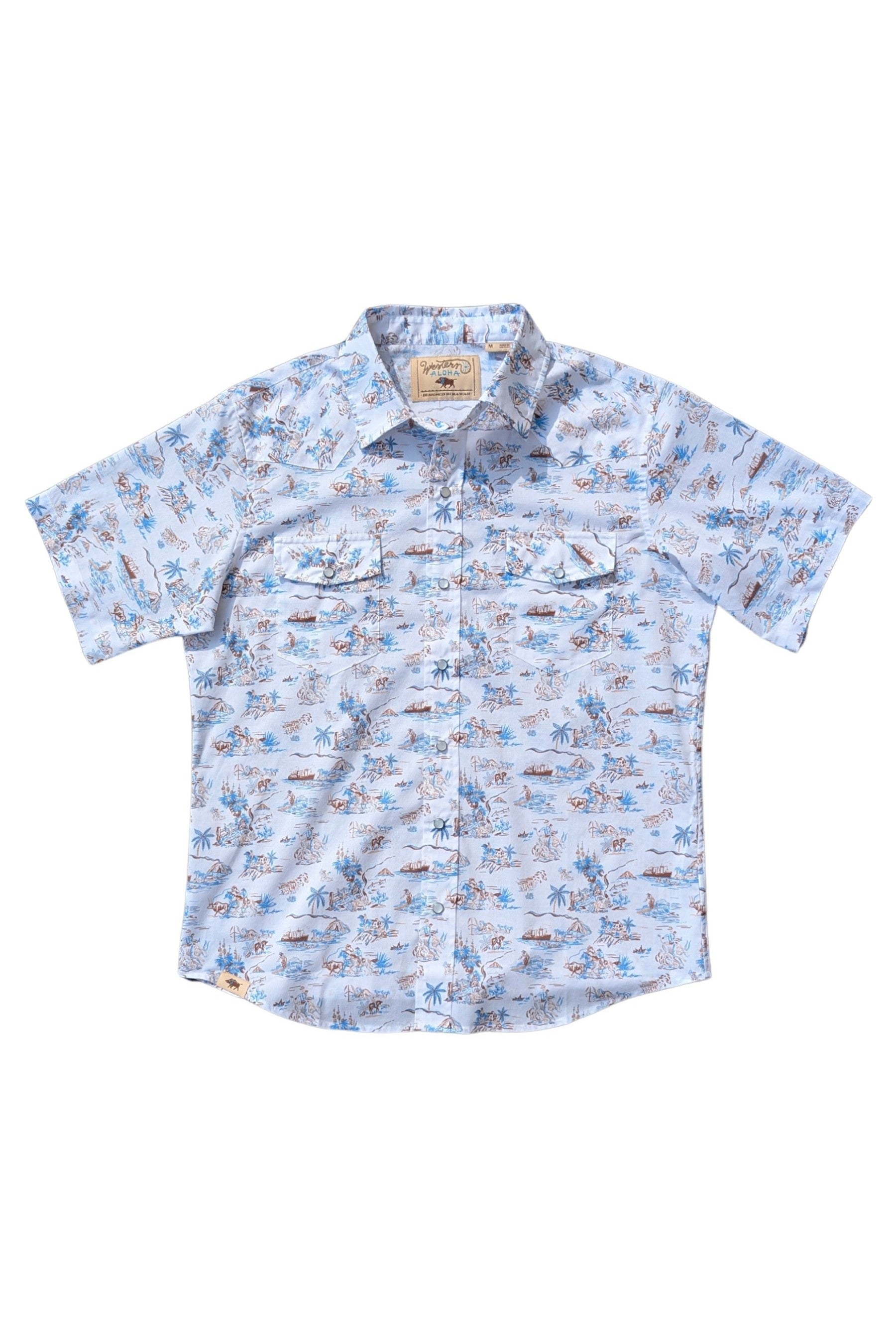Paniolo SS White Blue Western Aloha
