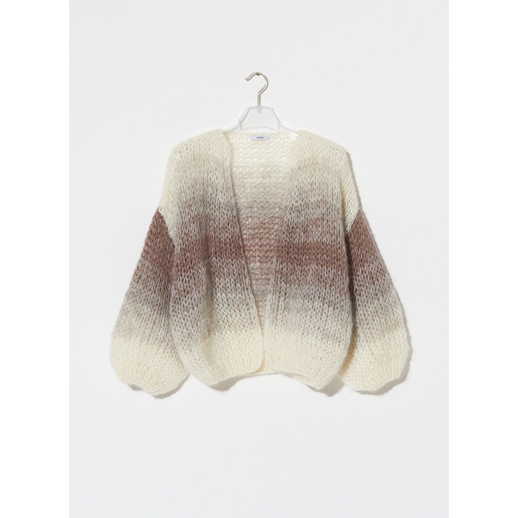MOHAIR LUREX MIX BOMBER CARDIGAN, GRADIENT