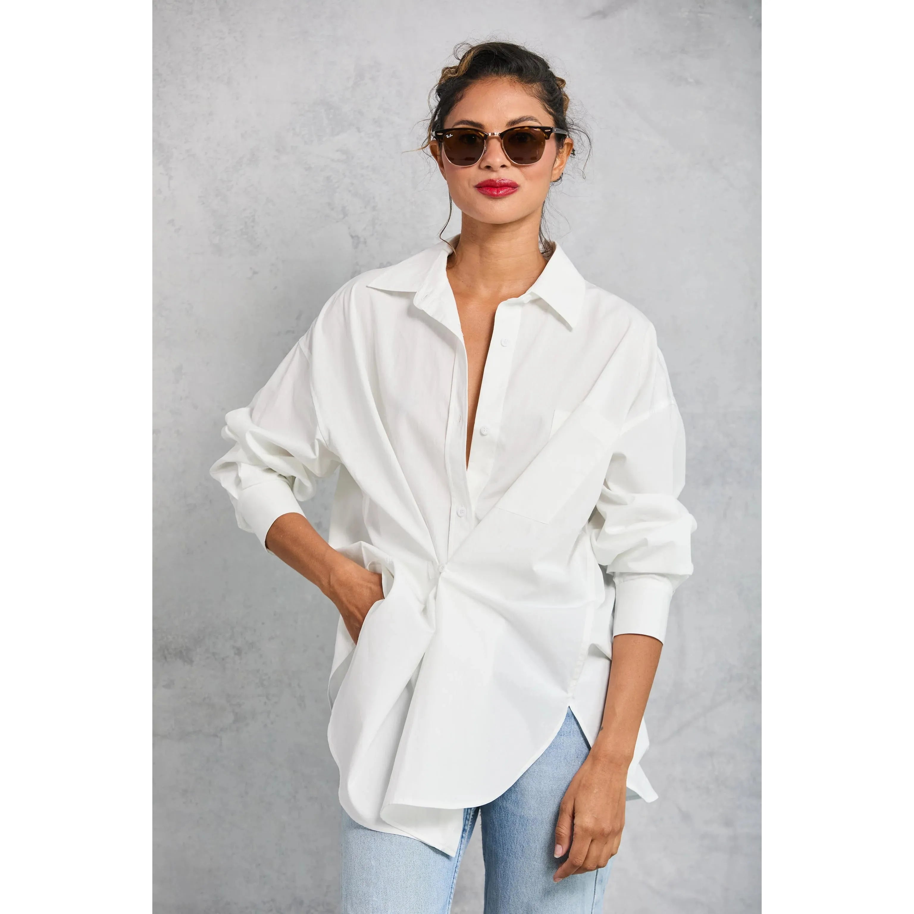 Gray Diana Wrap Shirt