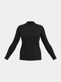 Marie Sweater w/Long Sleeve Solid Merino Merino Wool Black by Frances Valentine