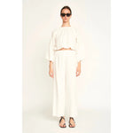 Seashell Mirth Andaman Bubble Top in White Marine Eyelet
