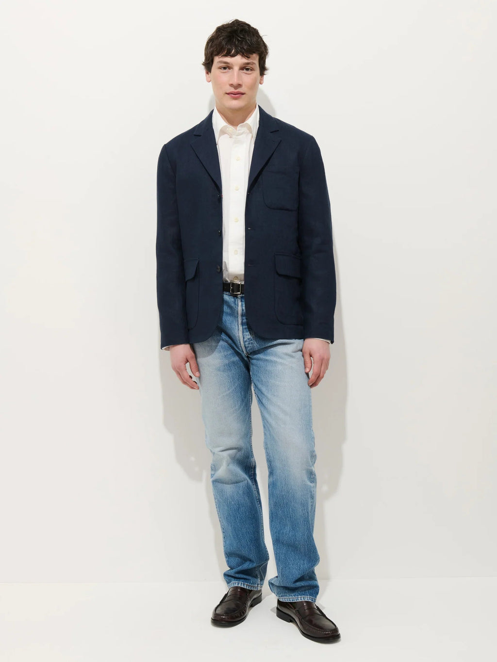 Mercer Linen Jacket in Navy Alex Mill