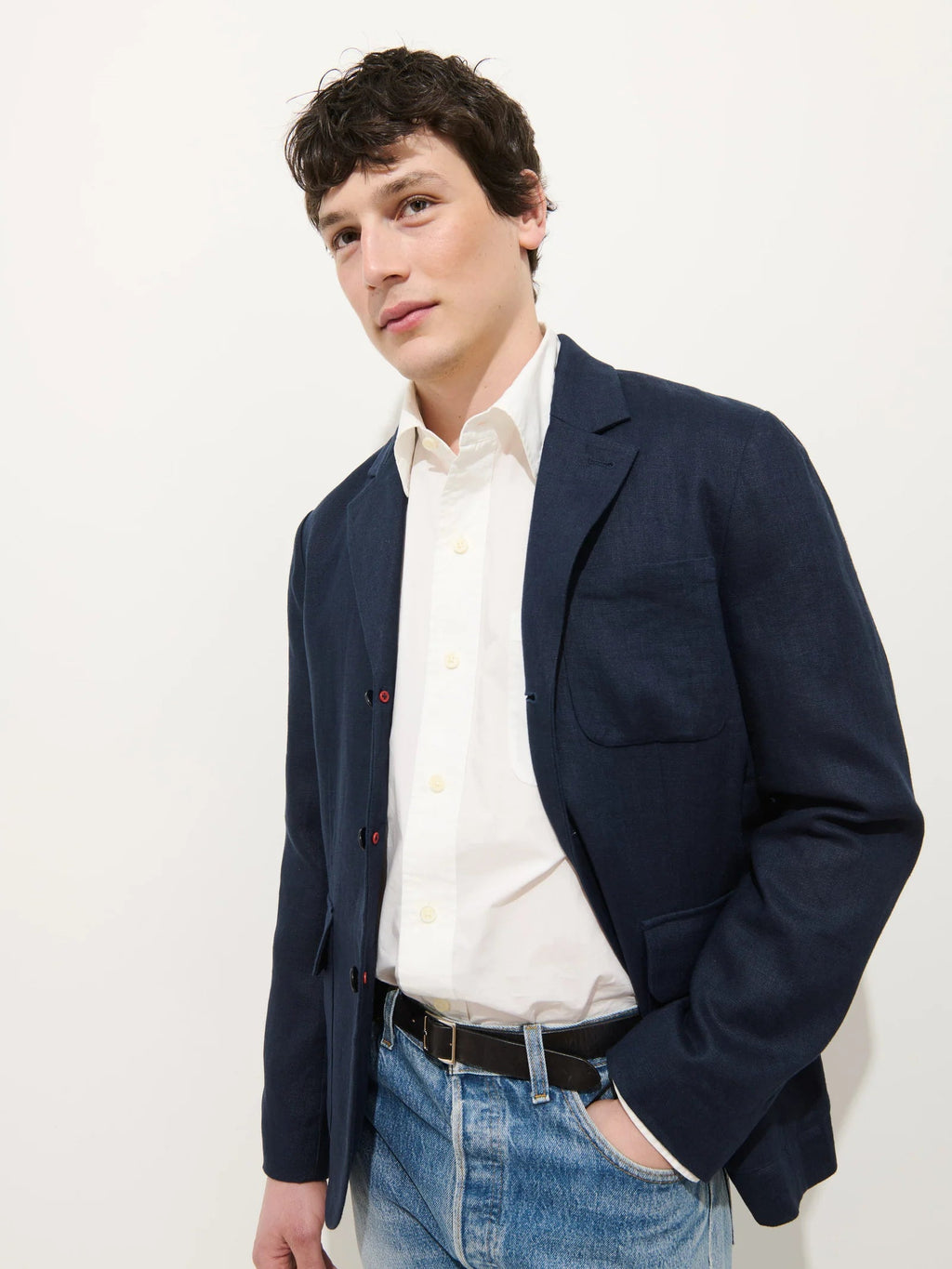 Mercer Linen Jacket in Navy Alex Mill