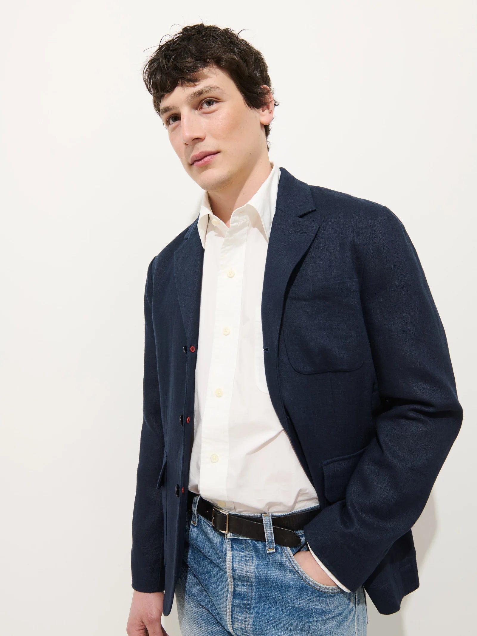 Mercer Linen Jacket in Navy Alex Mill
