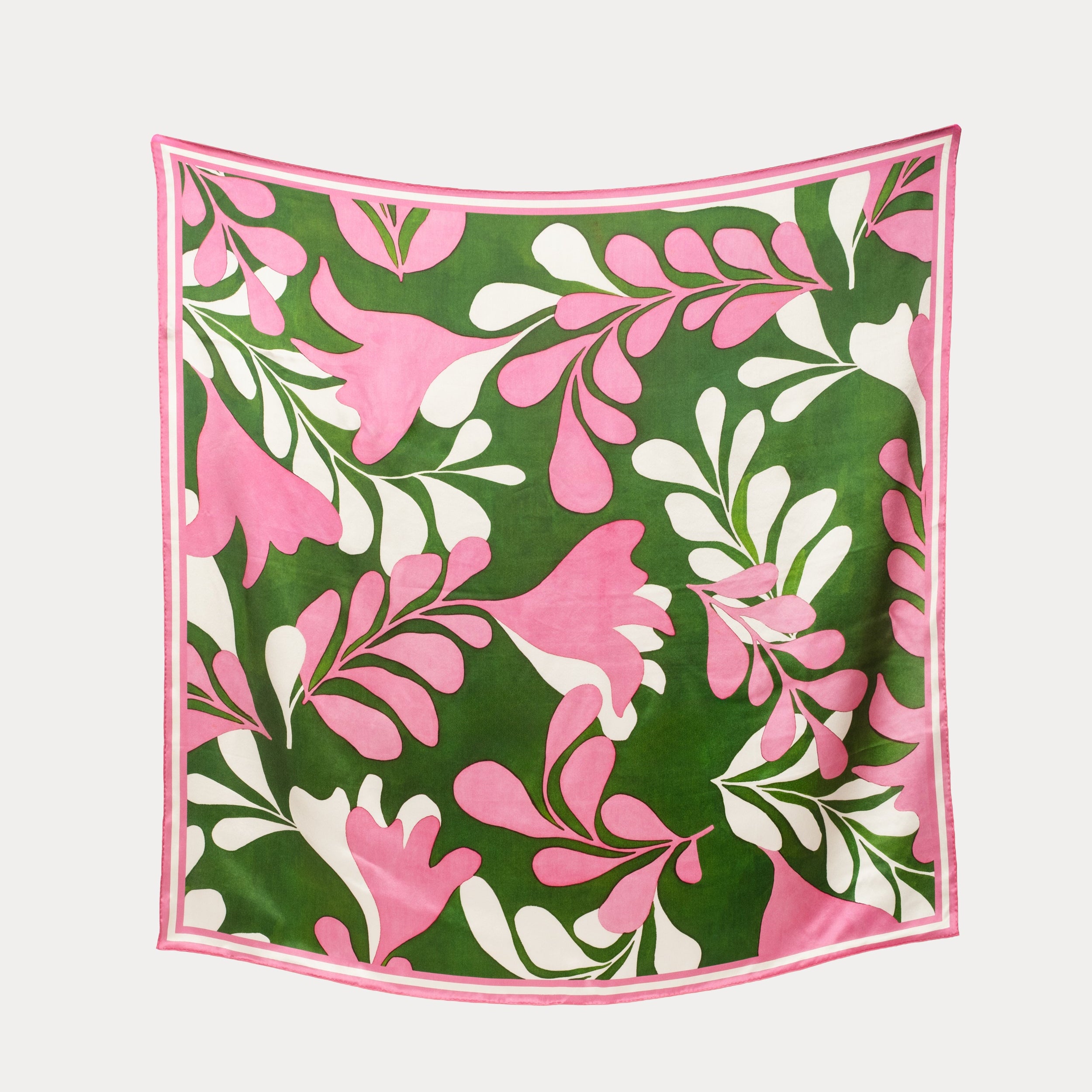 Silk Scarf 36" x 36" Modern Palm  Treetop/Pink OS Frances Valentine