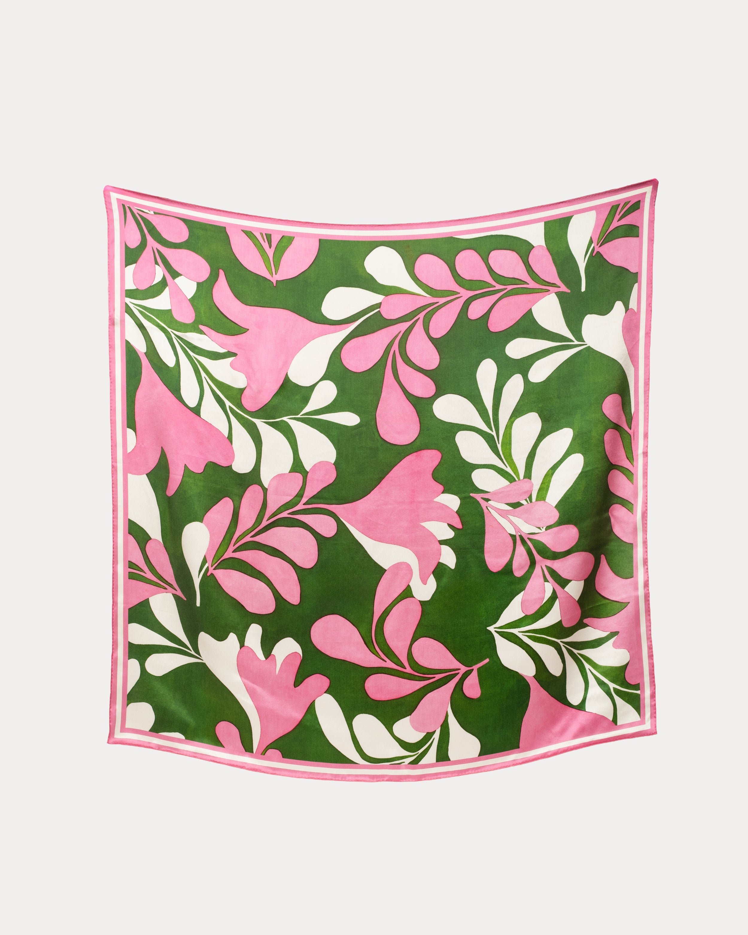 Silk Scarf 36" x 36" Modern Palm  Treetop/Pink OS Frances Valentine