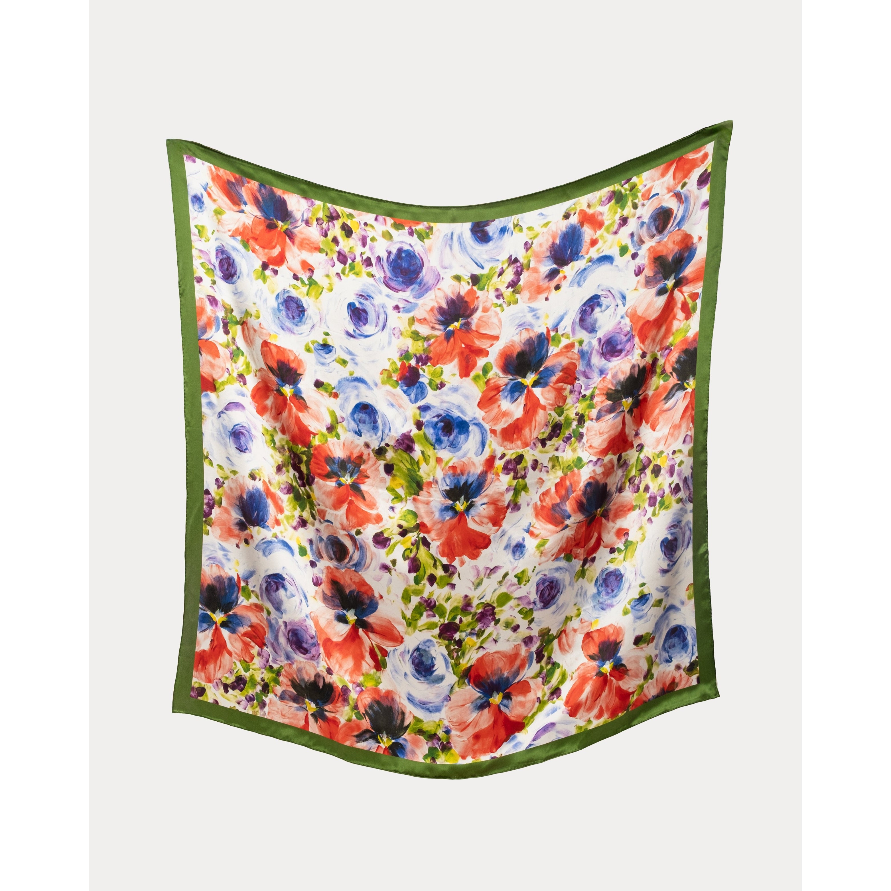 Silk Scarf 36" x 36" Super Bloom  Pink/Purple/Multi OS Frances Valentine