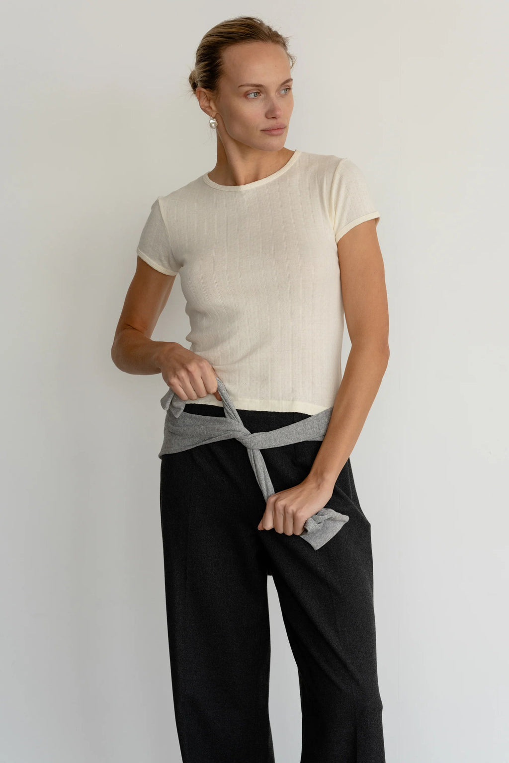 The Pointelle Baby Tee DONNI.