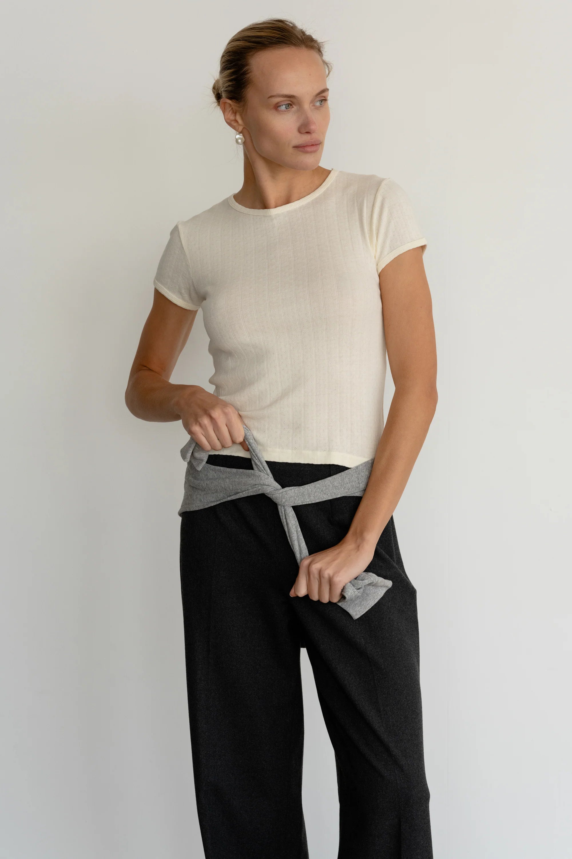 The Pointelle Baby Tee DONNI.
