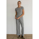 Donni The Pointelle Baby Tee Heather Grey