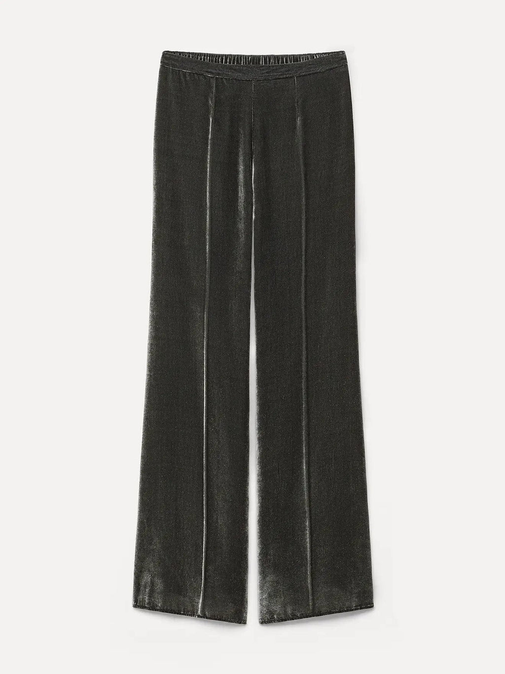 viscose/silk velvet flat front flared pants by forte_forte