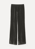 viscose/silk velvet flat front flared pants by forte_forte