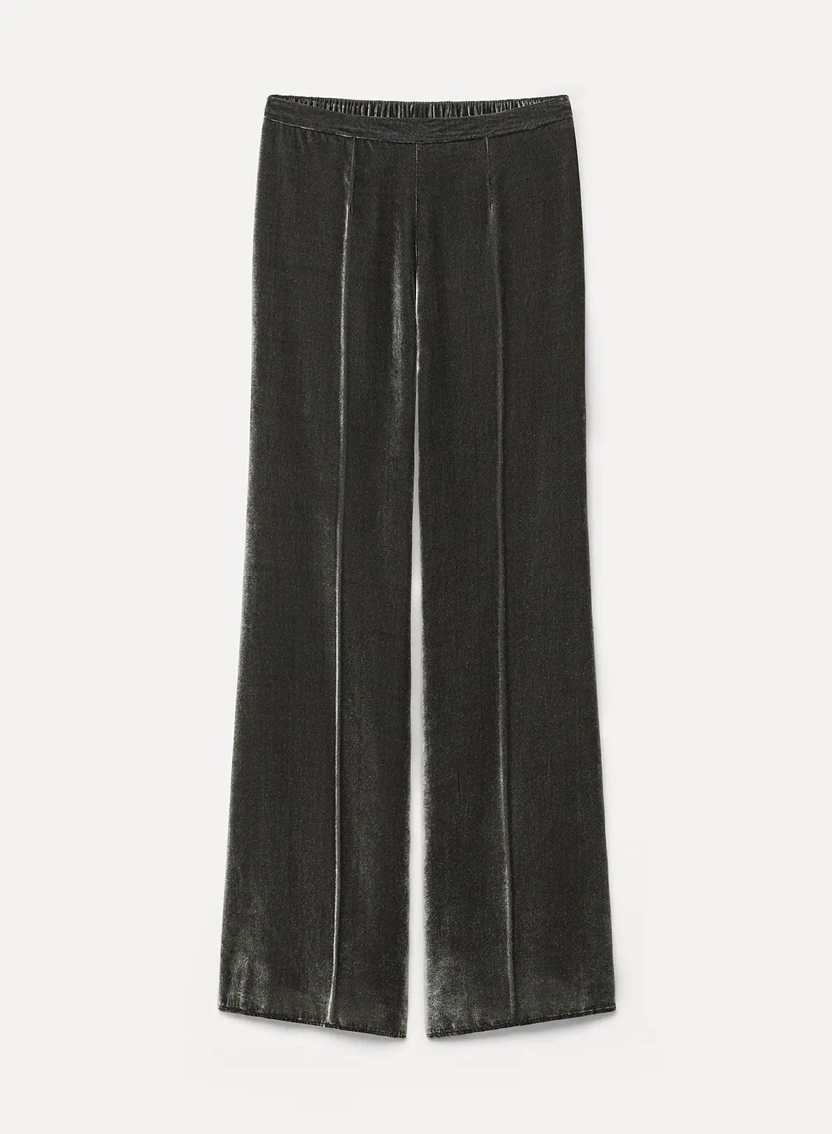 viscose/silk velvet flat front flared pants by forte_forte