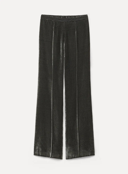 viscose/silk velvet flat front flared pants by forte_forte