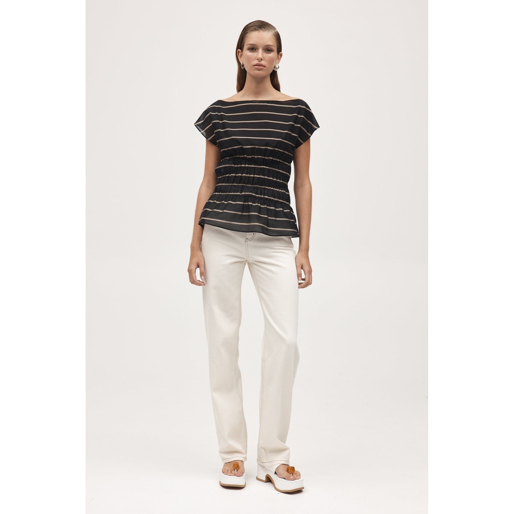 Marle Aida Top Black Stripe