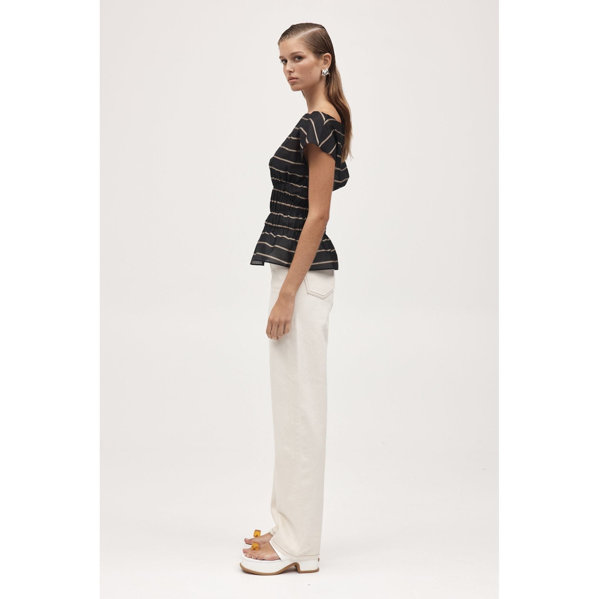 Marle Aida Top Black Stripe