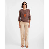 The Modern Long Brown/White Mixed Stripe Kule