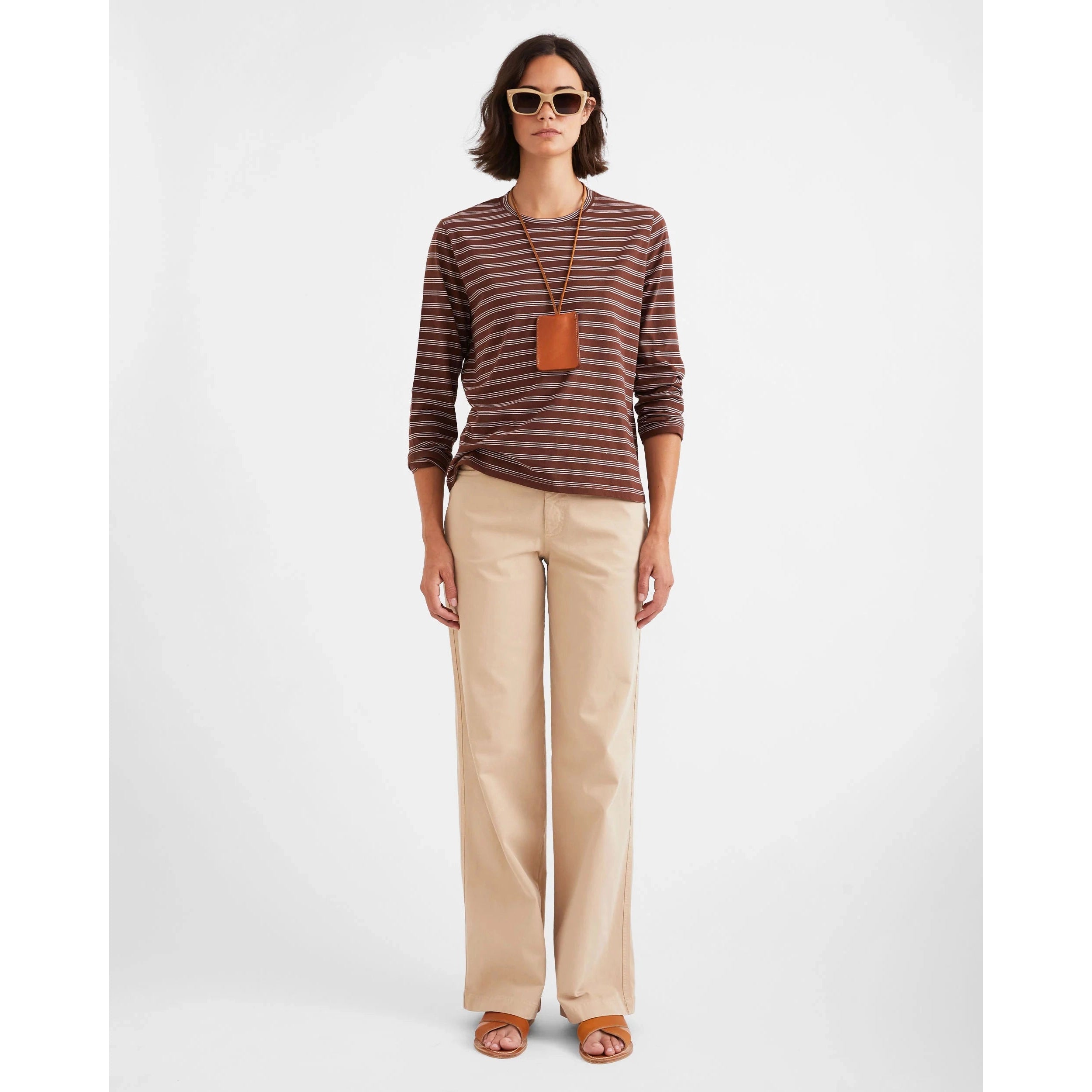 The Modern Long Brown/White Mixed Stripe Kule