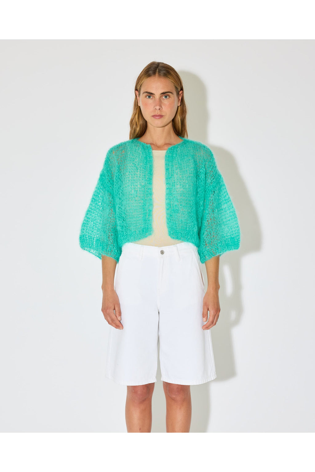 MOHAIR LIGHT SHORT SLEEVE CARDIGAN MAIAMI