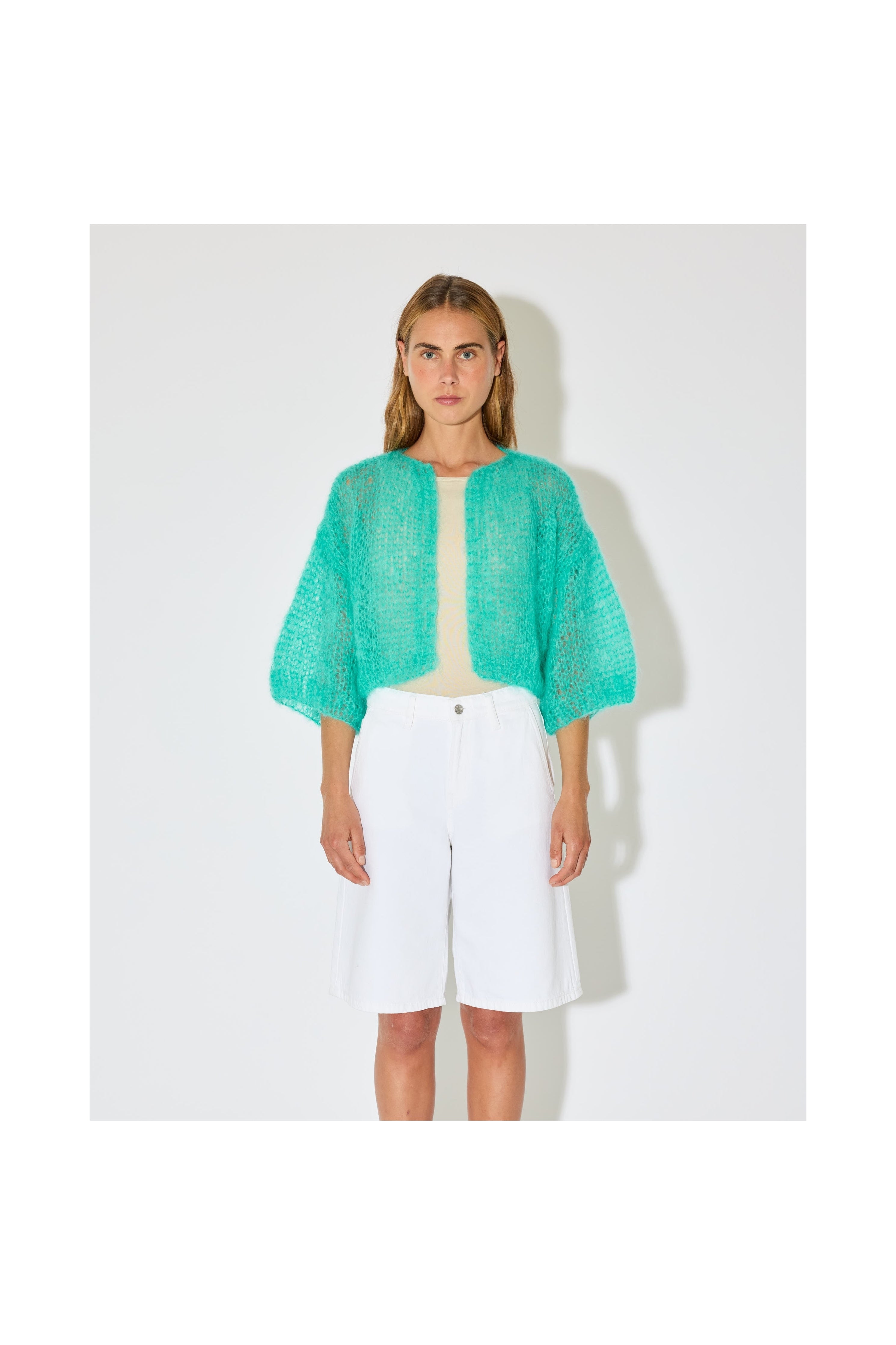 MOHAIR LIGHT SHORT SLEEVE CARDIGAN MAIAMI