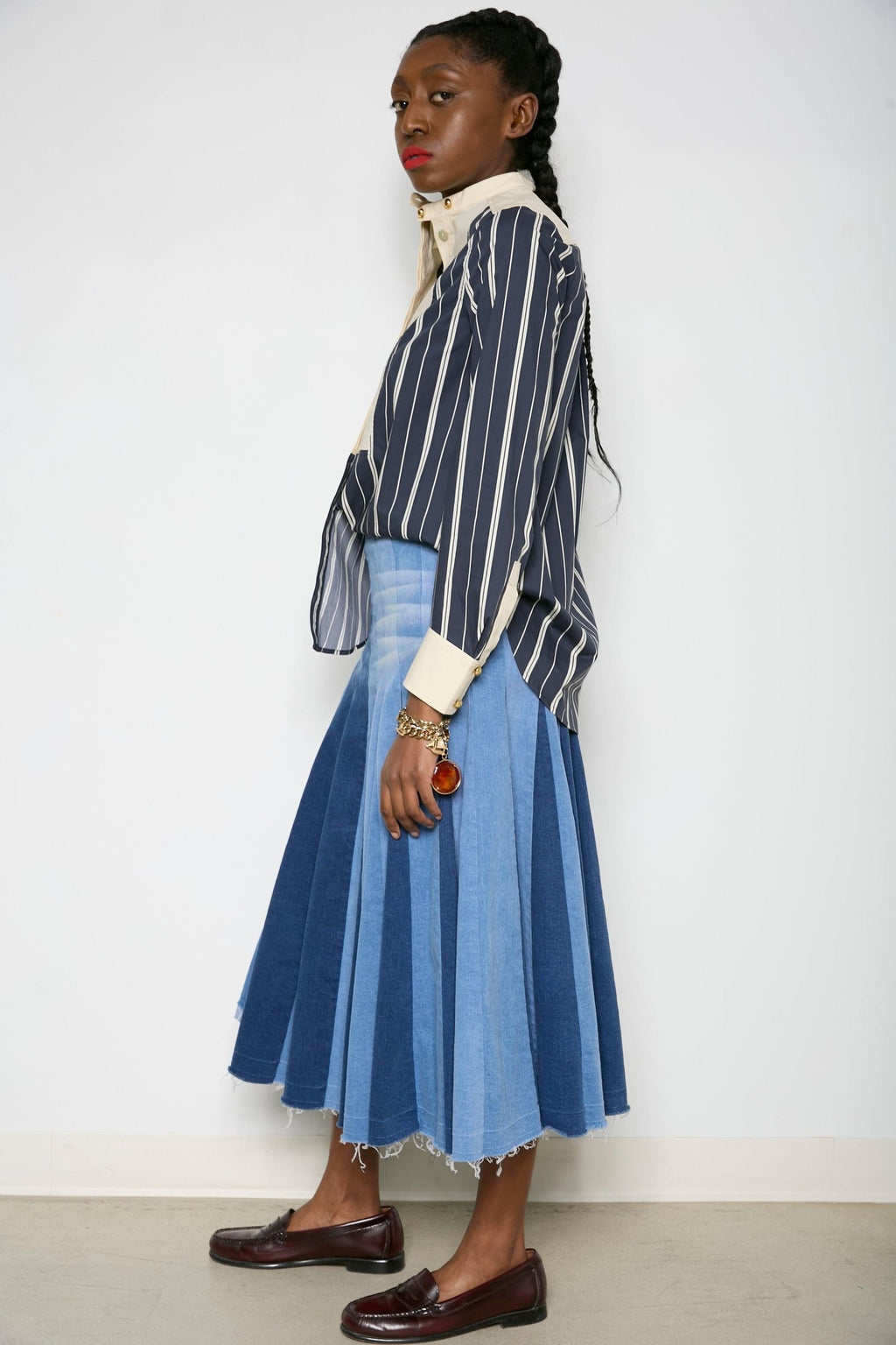 Contrast Bib Shirt Hope for Flowers by Tracy Reece
