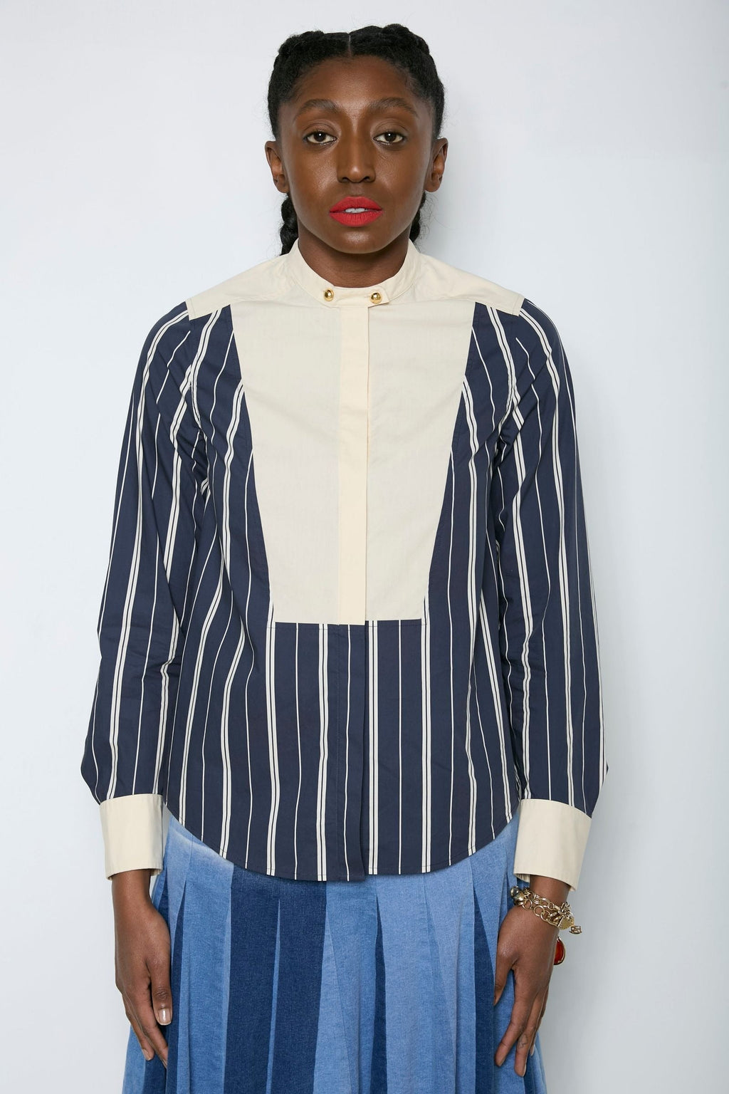 Contrast Bib Shirt Hope for Flowers by Tracy Reece