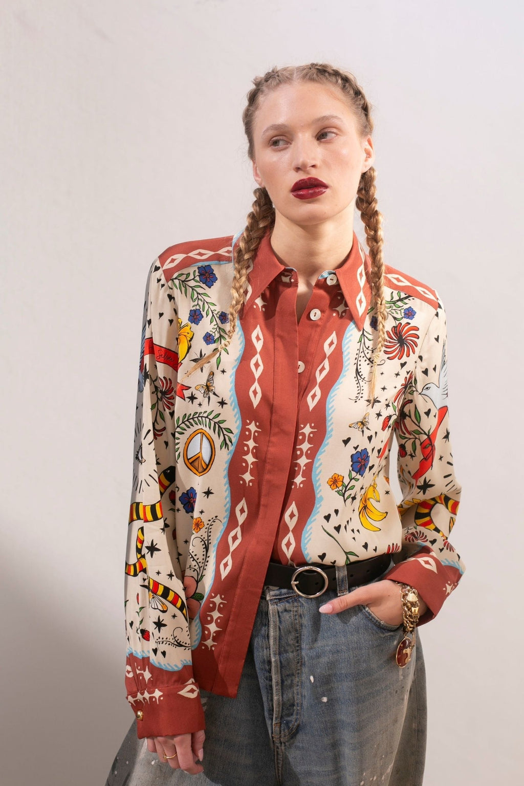 French Cuff Shirt Hope for Flowers by Tracy Reece