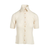 Naadam Cashmere Reversible Ribbed Button Up Turtleneck
