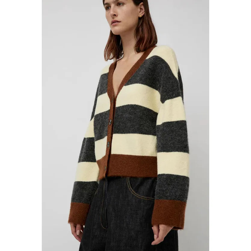 Light Gray Gabriel Cardigan Stripe