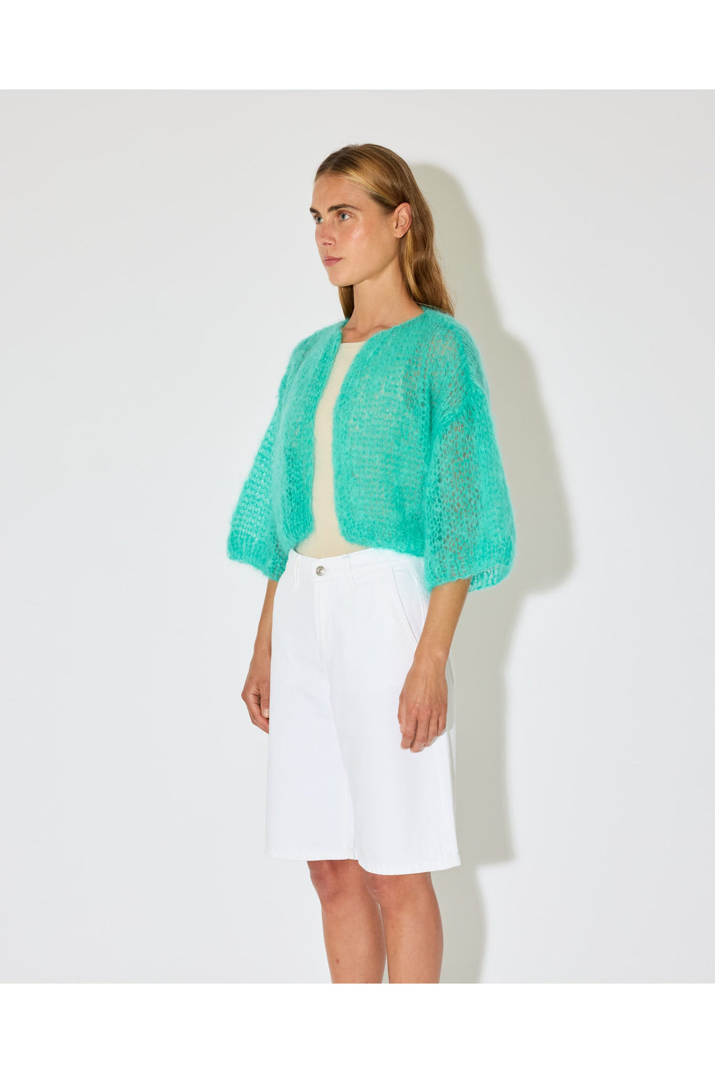MOHAIR LIGHT SHORT SLEEVE CARDIGAN MAIAMI